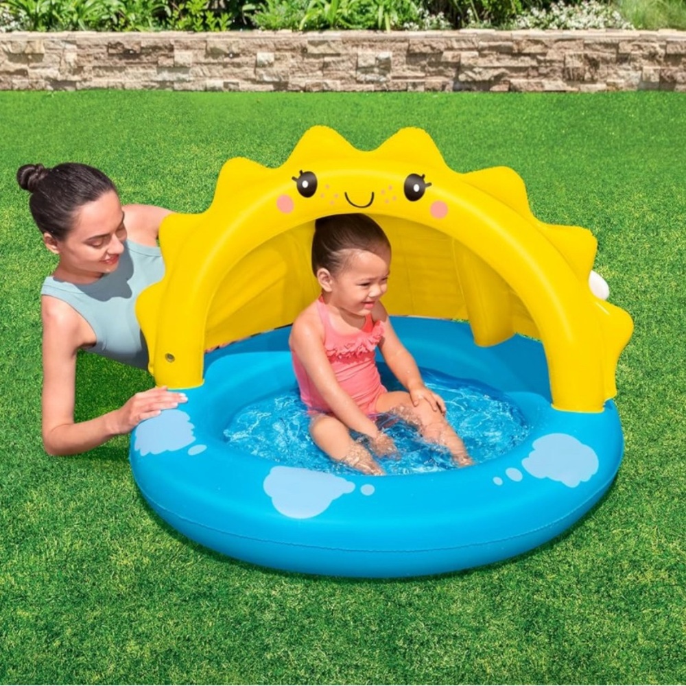 Bestway | Sunny DaysInflatable Shaded Kiddie Pool 1.01 m x 97 cm x 71 cm